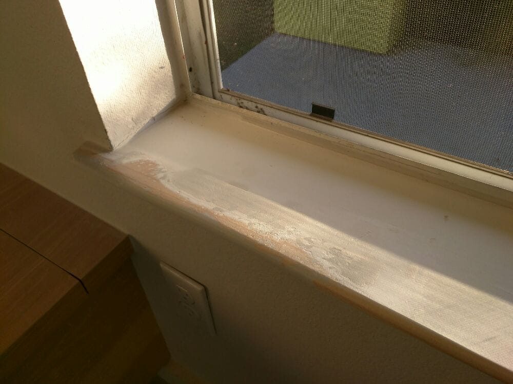 Window sill after the repair